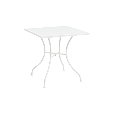table kelsie exterieur blanc 70x70 acier traite bizzotto zeeloft