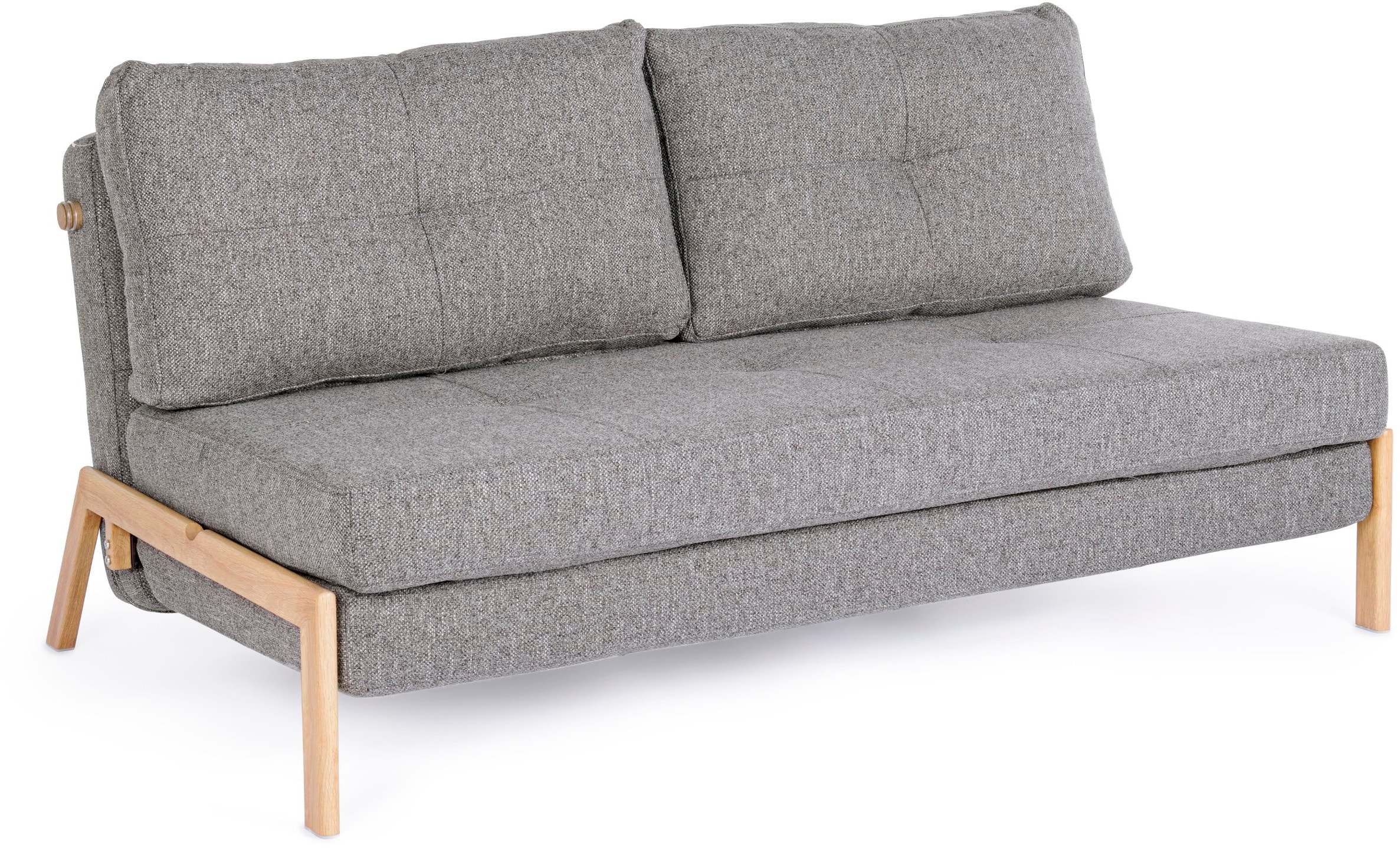 Banquette convertible Heyden gris/bois (2 places) – Bizzotto