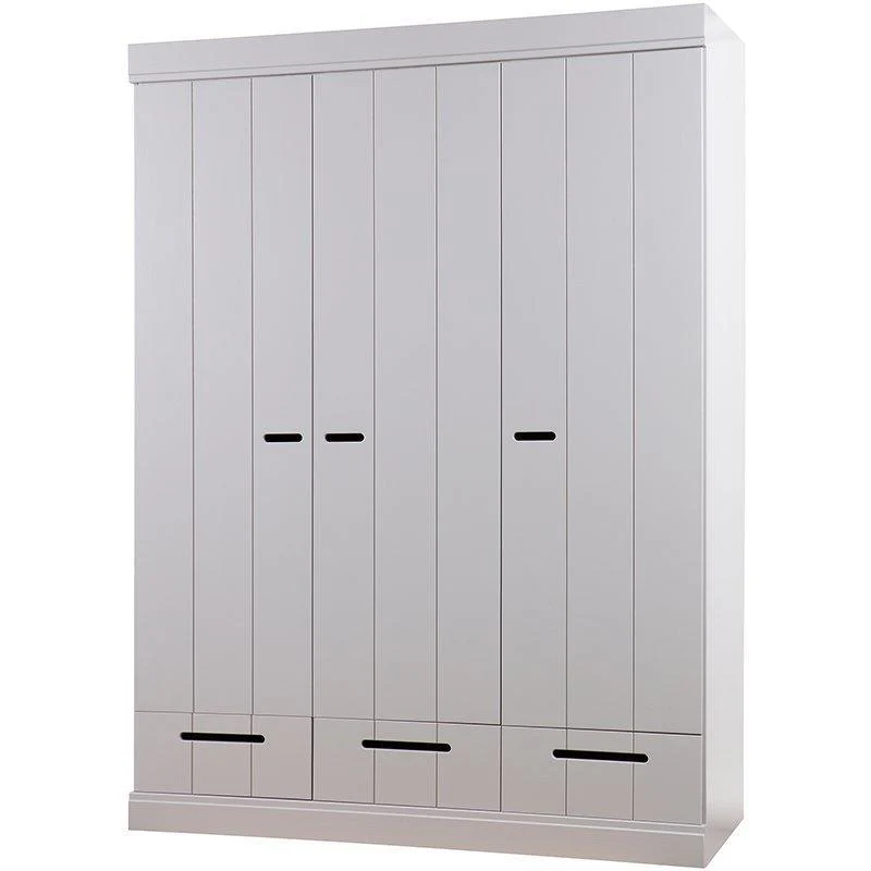 Armoire dressing Connect Epure 3 portes gris (bois massif FSC) – Woood