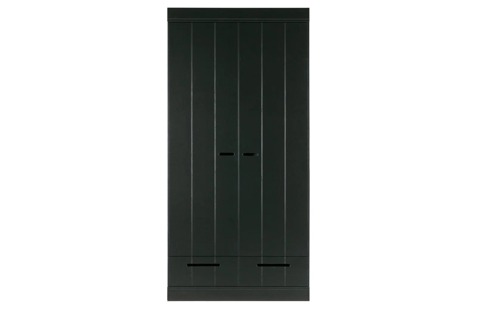 Armoire Connect 2 portes et tiroirs noir (bois massif FSC) – Woood