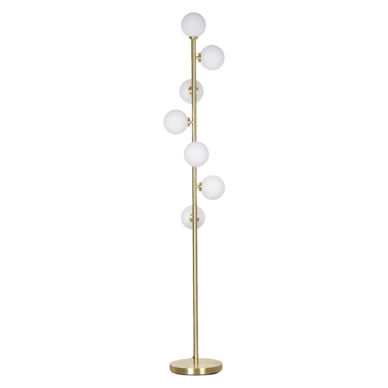 Lampadaire Edmond doré 7 globes (verre opalin) – Opjet